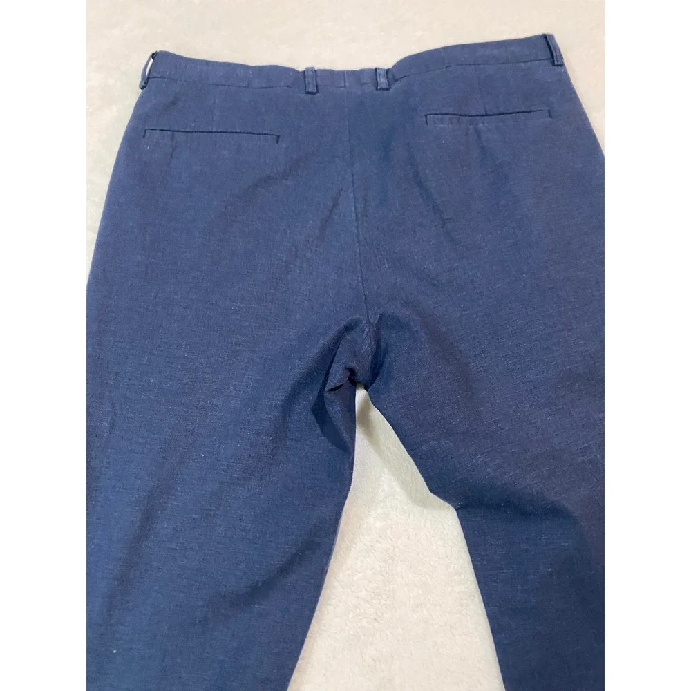 Paisley & Gray Mens Slim Fit Navy Blue Linen Blend Dress Pants Trousers 33x32 - Picture 9 of 9